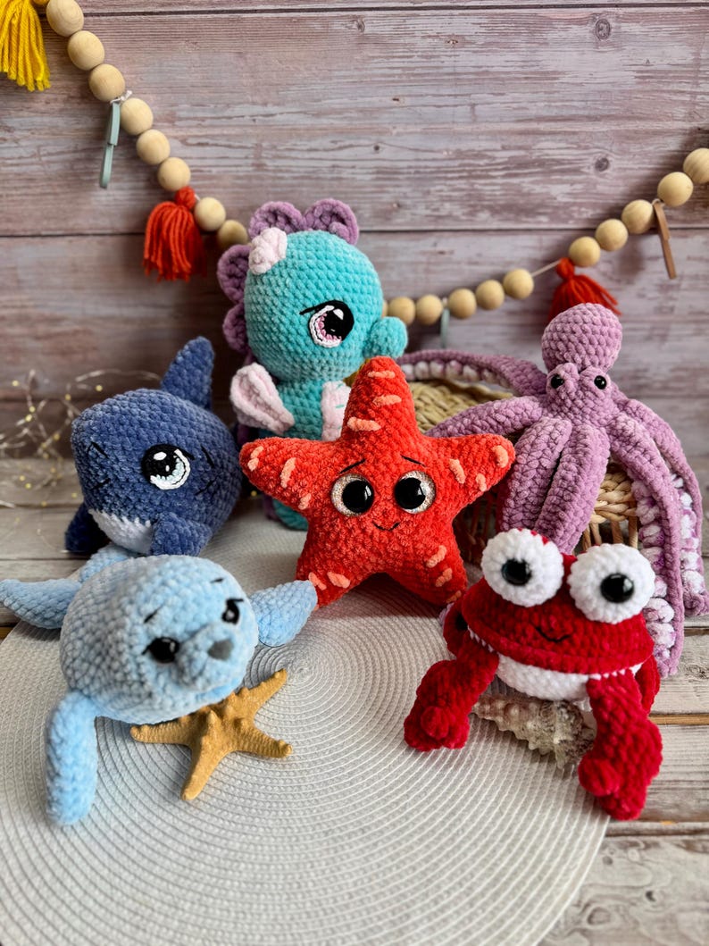 Crochet Starfish Amigurumi Figure, Handmade Sea Star Decor, Ocean Collectible, Coastal Home Decor, Beach Gift