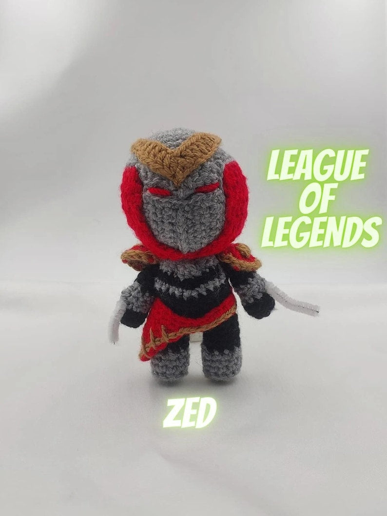 League Of Legends Zed, Zed Plushie, Zed, Zed Toy, Zed Figure, League of Legends Plushie, League of Legends Toy,Zed Keychain