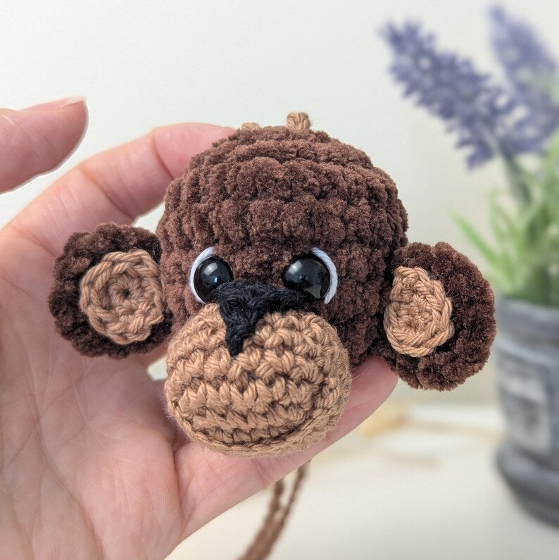 Crochet Monkey Car Charm | Rearview Mirror Accessory