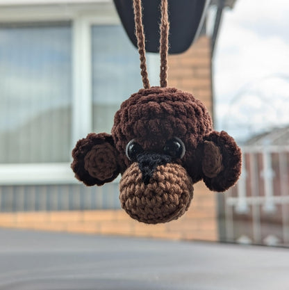 Crochet Monkey Car Charm | Rearview Mirror Accessory