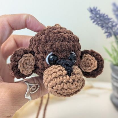 Crochet Monkey Car Charm | Rearview Mirror Accessory