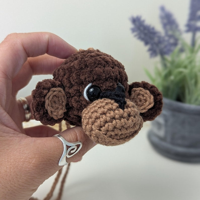 Crochet Monkey Car Charm | Rearview Mirror Accessory