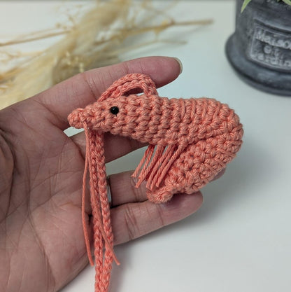 Crochet Shrimp Car Charm | Shrimp Plush Rear View Mirror Accessories