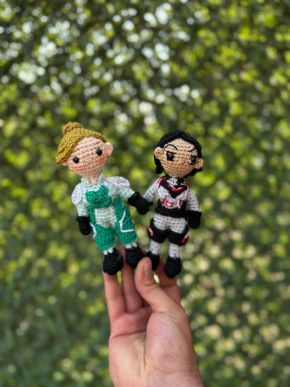 Split Fiction Handmade Crochet Plush, Mio and Zoe, Split Fiction Mio and Zoe, Mio Plush, Zoe Plush, Split Fiction Keychain,Couple Gamer Gift