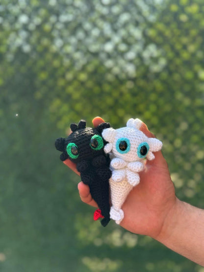 Toothless Dragon Crochet, Toothless Dragon Plushie, Night Fury, Light Fury,HTTYD,How To Train Your Dragon,Toothless Keychain,ToothlessFanArt