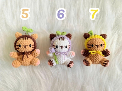 Crochet Cat Keychain: Handmade Chenille Amigurumi Plushie