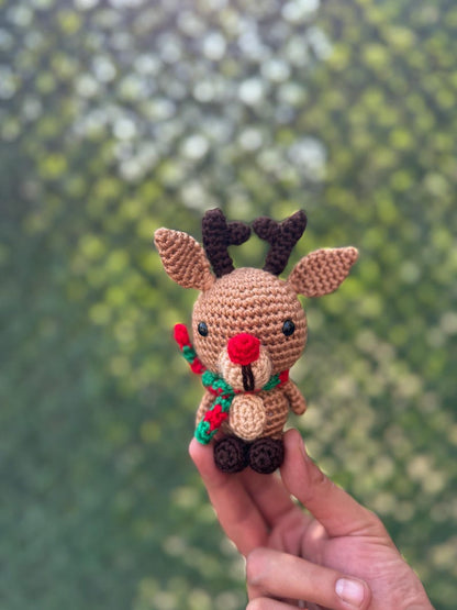 Crochet Christmas Ornaments, Christmas Keychain, Christmas Tree Ornament, Santa Claus Ornament, Santa Claus Keychain, Reindeer Keychain