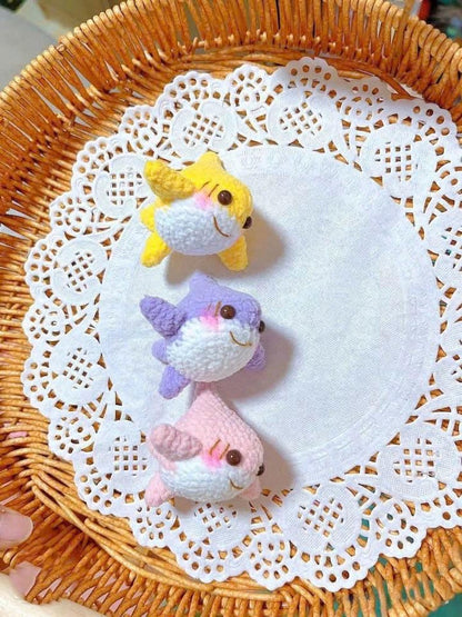 Crochet Baby Shark Keychain: Handmade Amigurumi Plushie