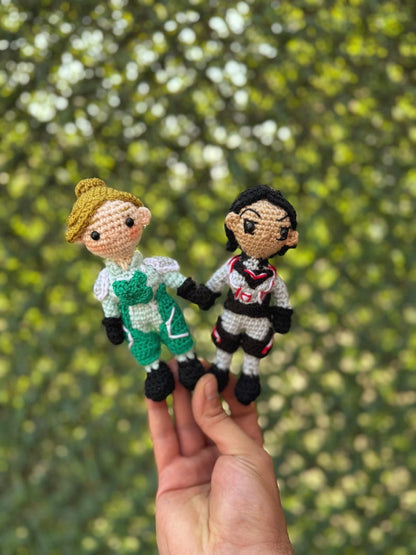 Split Fiction Handmade Crochet Plush, Mio and Zoe, Split Fiction Mio and Zoe, Mio Plush, Zoe Plush, Split Fiction Keychain,Couple Gamer Gift