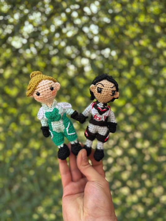 Split Fiction Handmade Crochet Plush, Mio and Zoe, Split Fiction Mio and Zoe, Mio Plush, Zoe Plush, Split Fiction Keychain,Couple Gamer Gift
