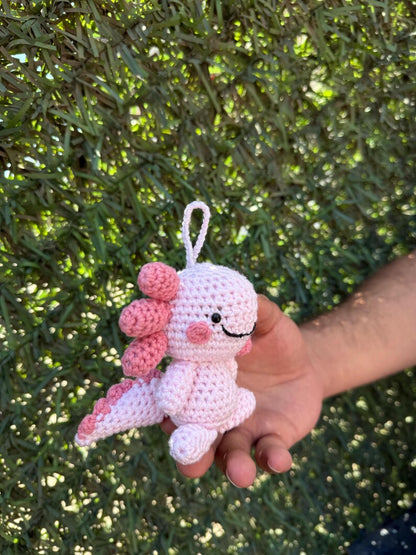 Pink Axolotl Keychain, Axolotl Amigurumi Plush, Cute Axolotl, Axolotl Toy, Axolotl Gift, Crochet Axolotl, , Axolotl Car Accessory