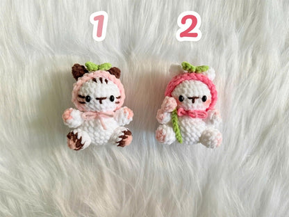 Crochet Cat Keychain: Handmade Chenille Amigurumi Plushie