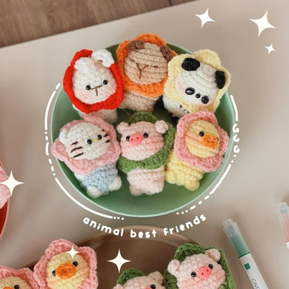 Cute Crochet Animal Keychains, Handmade Amigurumi Plush Bag Charms, Tiny Stuffed Animal Gifts, Friend Gift, Crochet Keychain, Christmas Gift