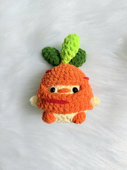 Crochet Chick Plushie with Frog Hat: Handmade Fluffy Stuffed Animal