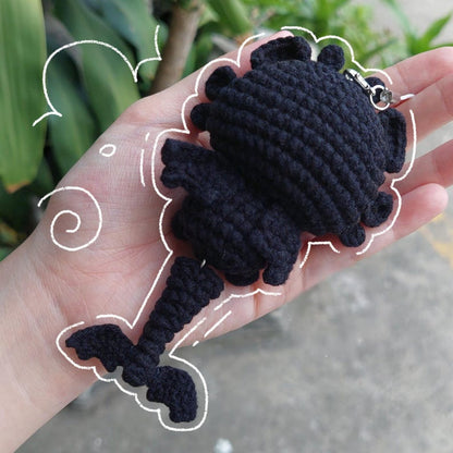 Crochet Dragon Plushie: Black Dragon and White Dragon Amigurumi Keychain, Animal Plush, Couple keychain, Valentine Gift