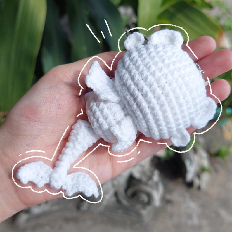 Crochet Dragon Plushie: Black Dragon and White Dragon Amigurumi Keychain, Animal Plush, Couple keychain, Valentine Gift
