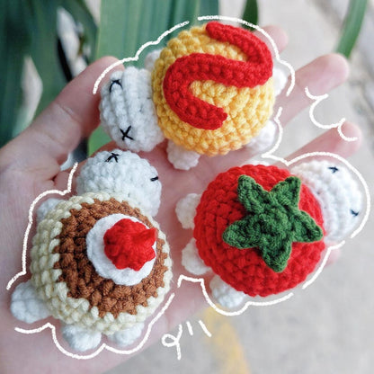 Crochet Dessert Turtle Plushies: Handmade Kawaii Food Animal Toy