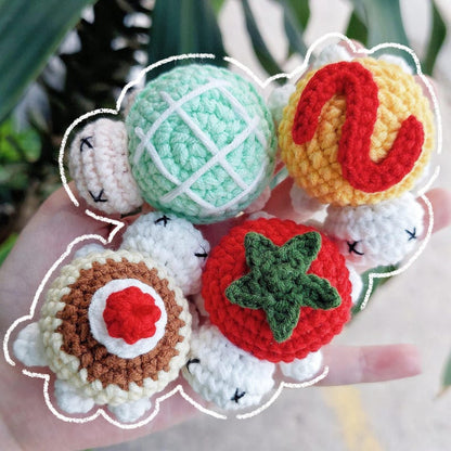 Crochet Dessert Turtle Plushies: Handmade Kawaii Food Animal Toy