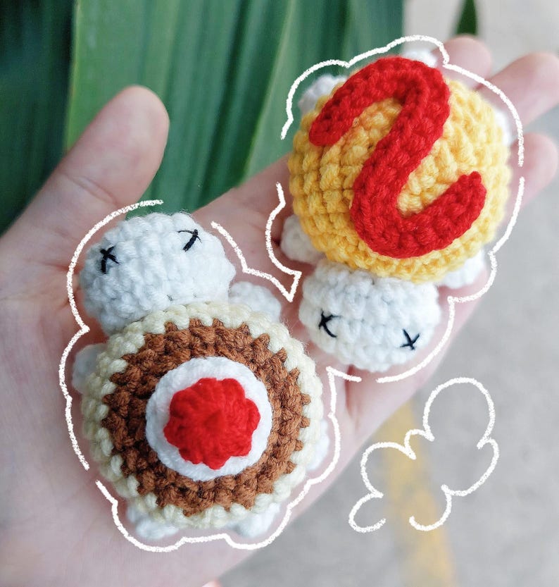 Crochet Dessert Turtle Plushies: Handmade Kawaii Food Animal Toy