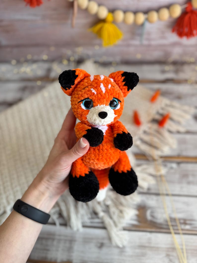 Crochet Fox Amigurumi Figure, Handmade Fox Decor, Woodland Animal Collectible, Forest Decor, Fox Lover Gift