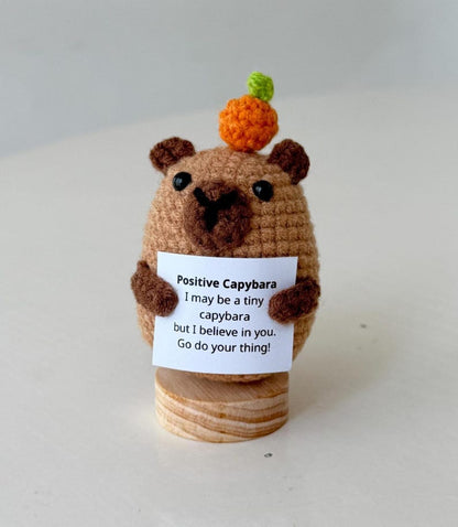 Handmade Positive Capybara, Supportive Capybara Crochet, Funny Best Friend Teacher, Coworker, Gifts For Her, Animal Supportive Gifts