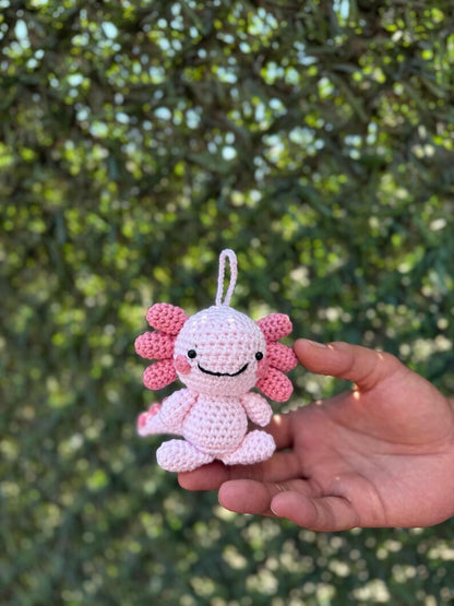 Pink Axolotl Keychain, Axolotl Amigurumi Plush, Cute Axolotl, Axolotl Toy, Axolotl Gift, Crochet Axolotl, , Axolotl Car Accessory