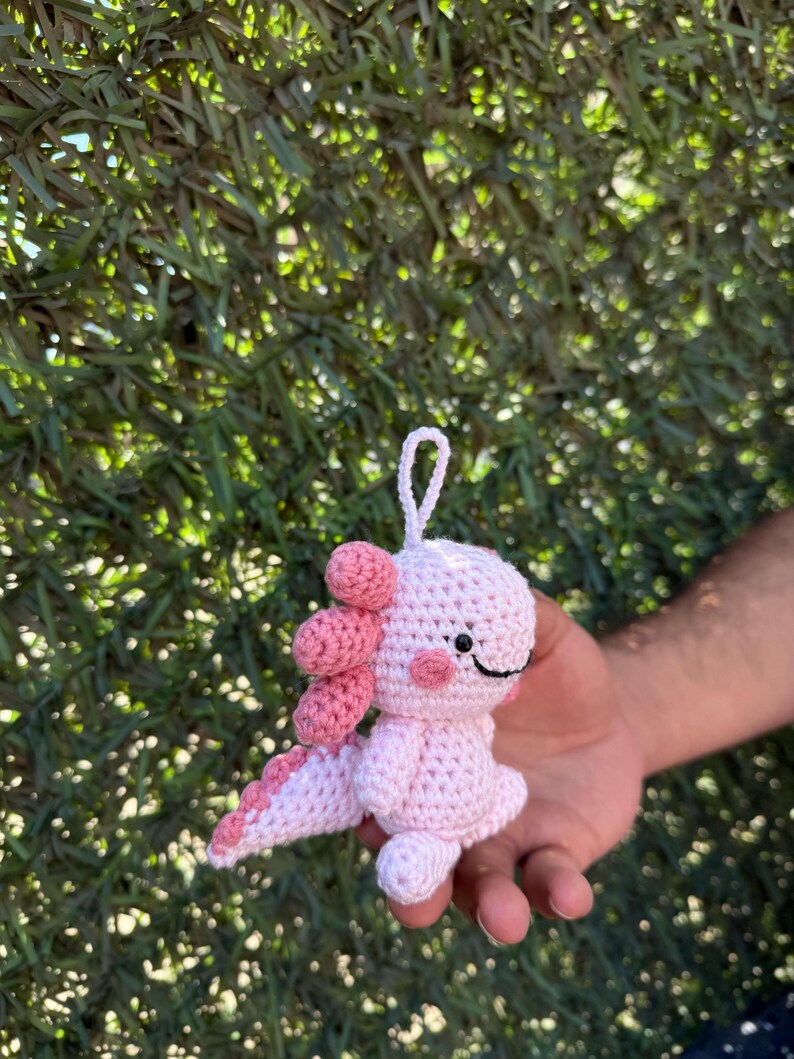 Pink Axolotl Keychain, Axolotl Amigurumi Plush, Cute Axolotl, Axolotl Toy, Axolotl Gift, Crochet Axolotl, , Axolotl Car Accessory