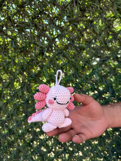 Pink Axolotl Keychain, Axolotl Amigurumi Plush, Cute Axolotl, Axolotl Toy, Axolotl Gift, Crochet Axolotl, , Axolotl Car Accessory
