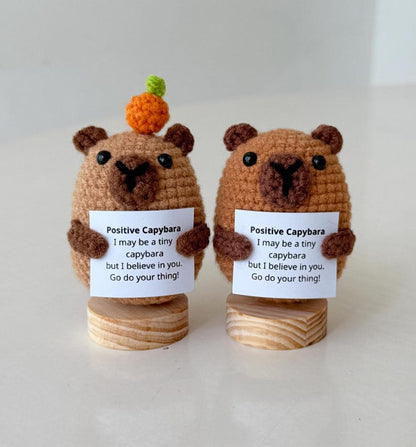 Handmade Positive Capybara, Supportive Capybara Crochet, Funny Best Friend Teacher, Coworker, Gifts For Her, Animal Supportive Gifts