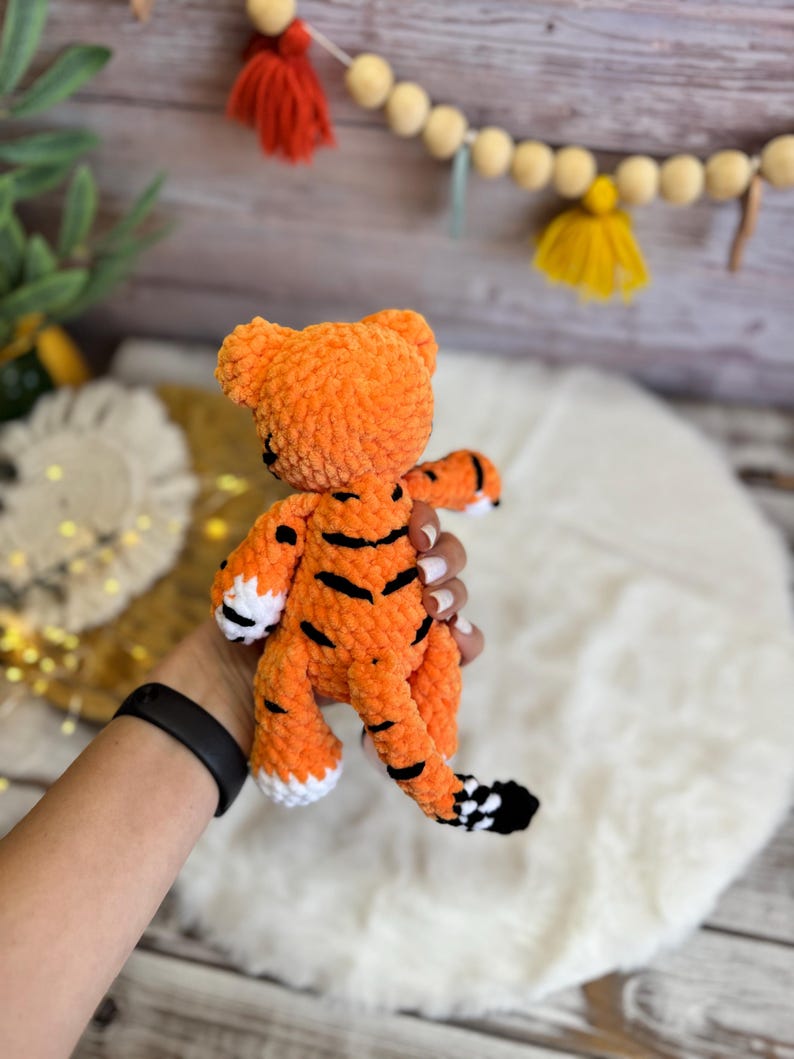 Tiger Plush, Crochet Tiger Amigurumi, Handmade Wild Animal, Safari Gift, Jungle Animal Plush, Tiger Lover Gift, Stuffed Tiger