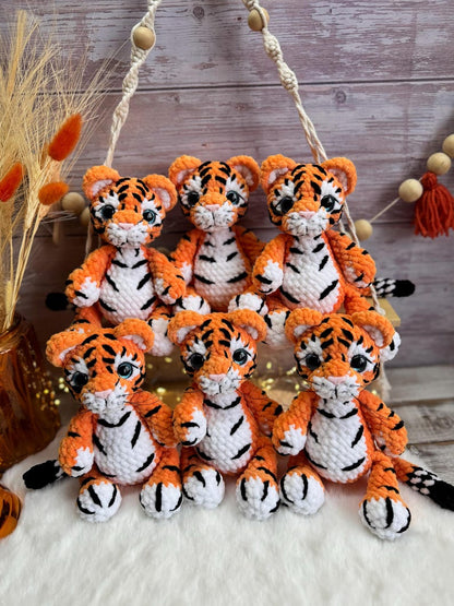 Tiger Plush, Crochet Tiger Amigurumi, Handmade Wild Animal, Safari Gift, Jungle Animal Plush, Tiger Lover Gift, Stuffed Tiger