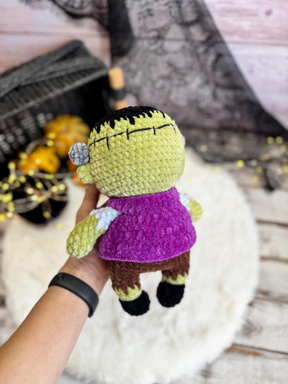 Frankenstein Decor, Halloween Crochet Monster, Horror Lover Gift