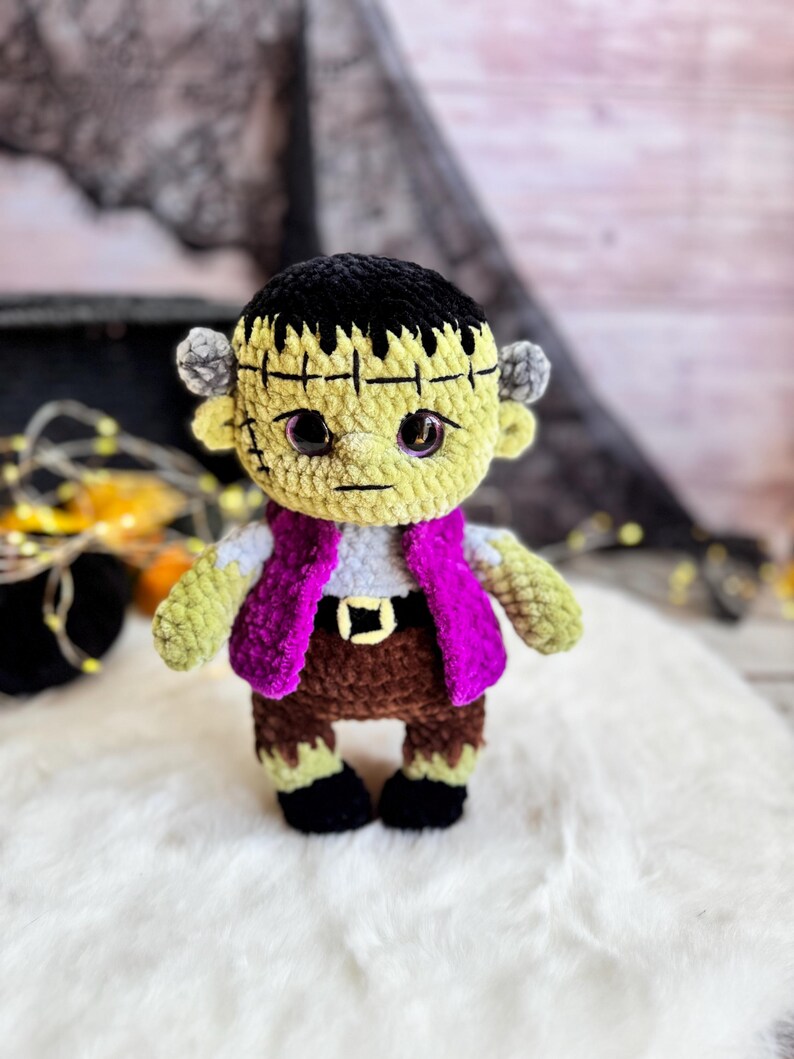 Frankenstein Decor, Halloween Crochet Monster, Horror Lover Gift