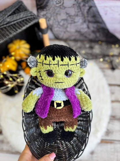 Frankenstein Decor, Halloween Crochet Monster, Horror Lover Gift