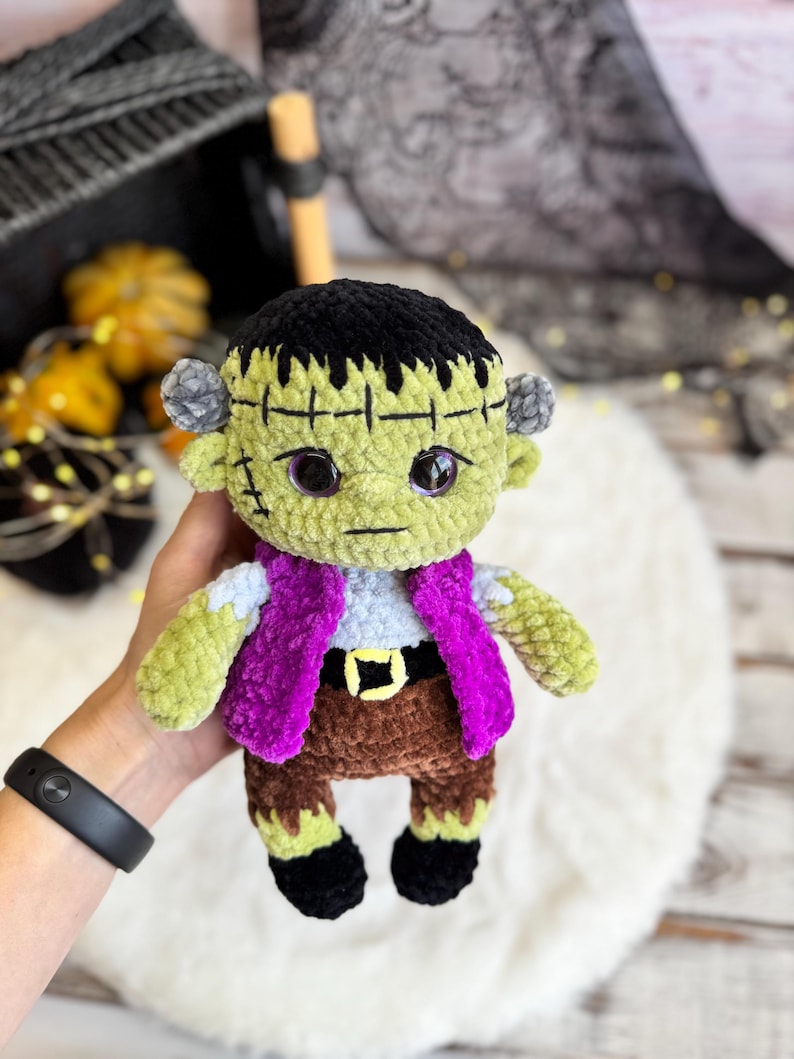 Frankenstein Decor, Halloween Crochet Monster, Horror Lover Gift