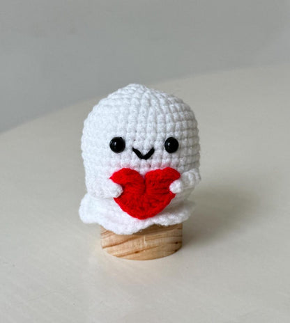 Crochet Supportive Ghost, Ghost Hug Plush, Positive Ghost, Cute Crochet Desk Accessory, Halloween Gifts For Family, Friend, Coworkers