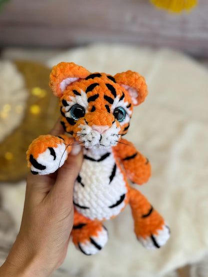 Tiger Plush, Crochet Tiger Amigurumi, Handmade Wild Animal, Safari Gift, Jungle Animal Plush, Tiger Lover Gift, Stuffed Tiger