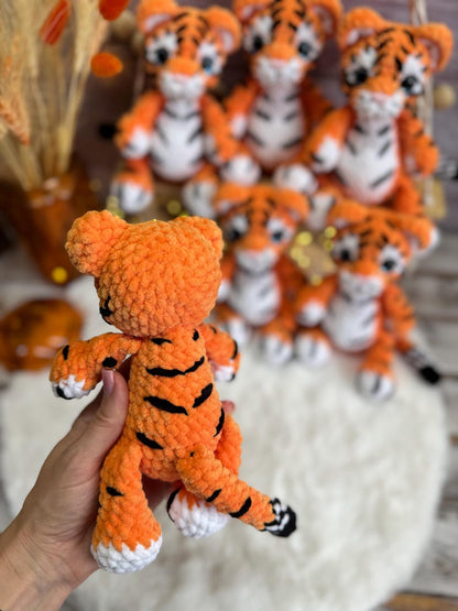 Tiger Plush, Crochet Tiger Amigurumi, Handmade Wild Animal, Safari Gift, Jungle Animal Plush, Tiger Lover Gift, Stuffed Tiger