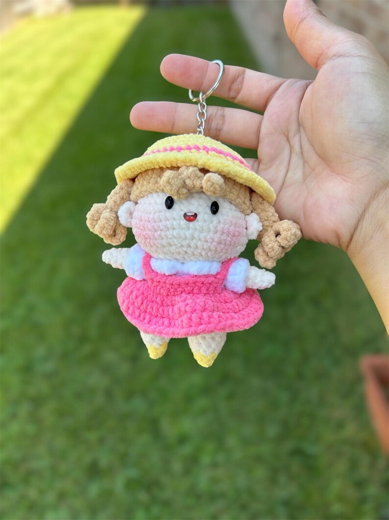 Crochet Totoro And Mei Amigurumi Keychain
