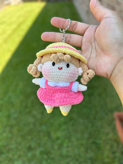 Crochet Totoro And Mei Amigurumi Keychain