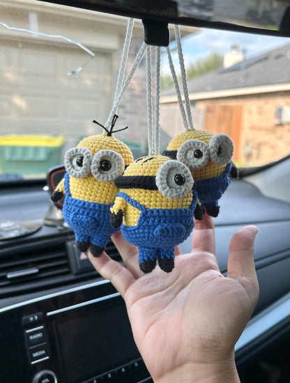 Crochet Minions Hanging, Valentines Gift, Birthday gift