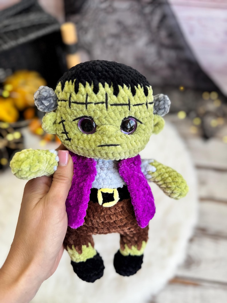 Frankenstein Decor, Halloween Crochet Monster, Horror Lover Gift