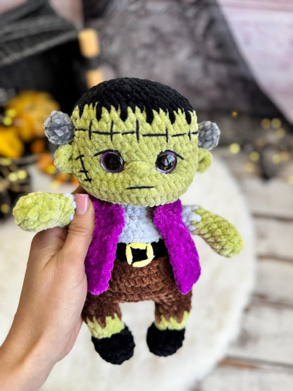 Frankenstein Decor, Halloween Crochet Monster, Horror Lover Gift