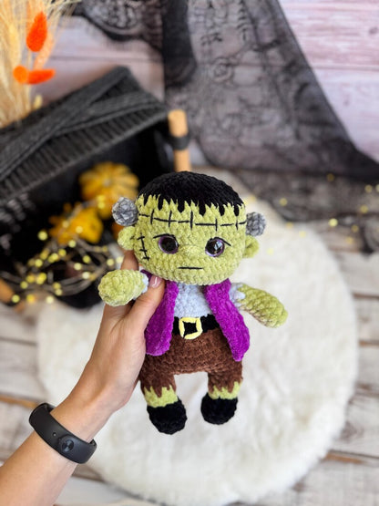 Frankenstein Decor, Halloween Crochet Monster, Horror Lover Gift