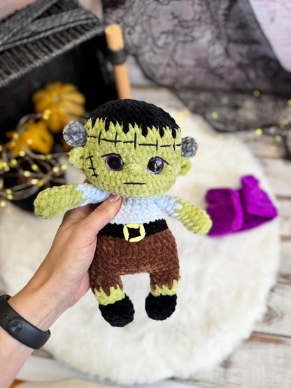 Frankenstein Decor, Halloween Crochet Monster, Horror Lover Gift