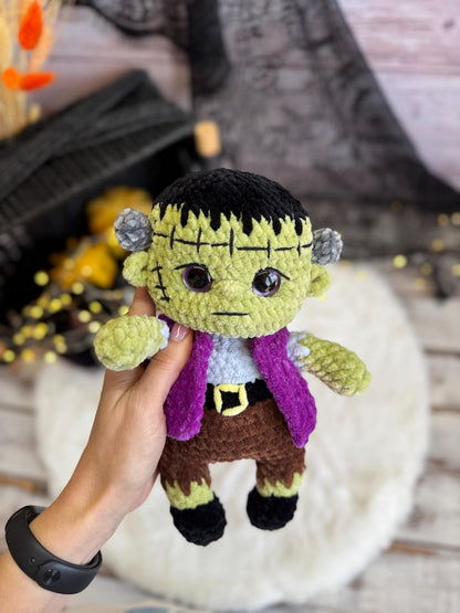 Frankenstein Decor, Halloween Crochet Monster, Horror Lover Gift