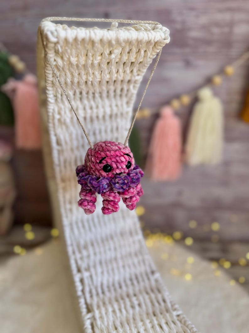 Jellyfish Car Mirror Charm, Crochet Rear View Mirror Hanging, Cute Ocean Car Accessory, New Driver Gift for Her