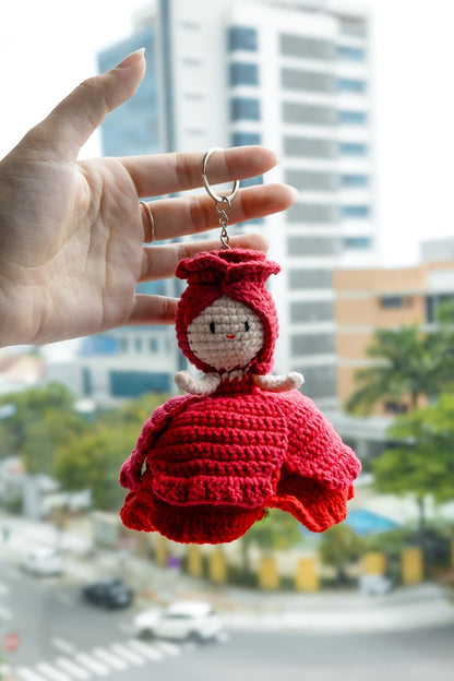 Handmade Crochet Rose Doll – Cotton Amigurumi Plush Toy