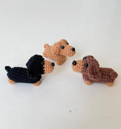 Handmade Dachshund Crochet Keychain, Amigurumi Dachshund, Mini Dachshund Plush Plushie Toy Keychain, Cute Dachshund Gifts, Cute Bag Charm