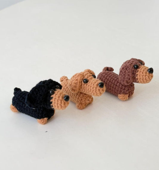 Handmade Dachshund Crochet Keychain, Amigurumi Dachshund, Mini Dachshund Plush Plushie Toy Keychain, Cute Dachshund Gifts, Cute Bag Charm